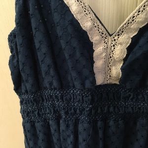 Navy and White boho prairie sundress